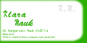 klara mauk business card